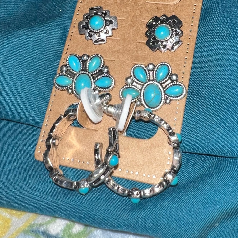 Brand new 3 turquoise earrings